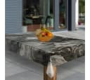 Laro Tischdecke Wachstuch Marmoriert Schwarz Beige Grau Bild 1