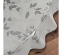 laro Wachstuch-Tischdecke Silber Blattmuster Rund 140cm Abwaschbar Bild 4