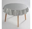 laro Wachstuch-Tischdecke Grau Rund 140cm Abwasbar Wetterfest Bild 3
