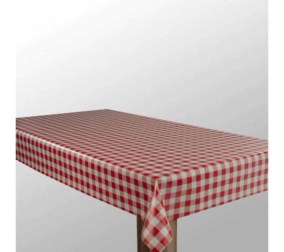 Laro Tischdecke Wachstuch Rot Weiß Karo - Bild 3
