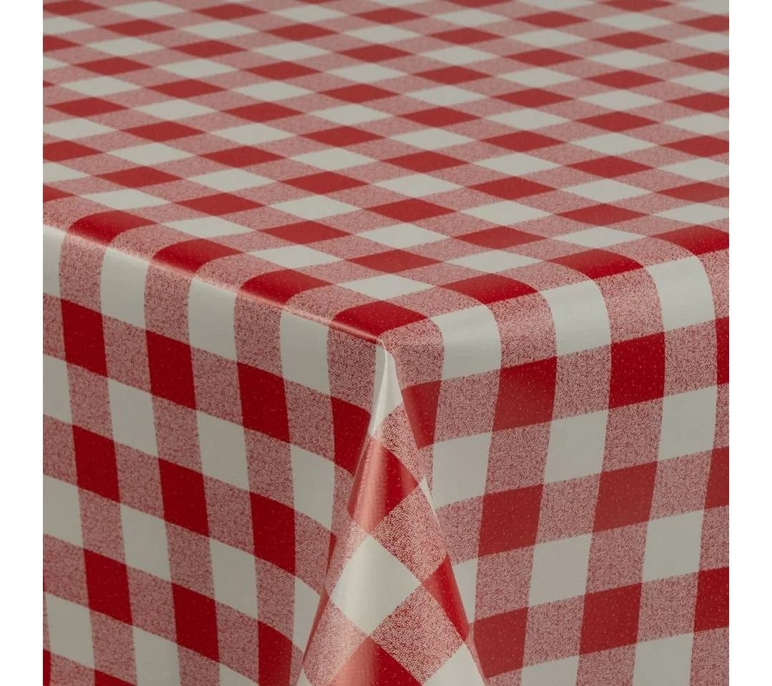Laro Tischdecke Wachstuch Rot Weiß Karo - Bild 4