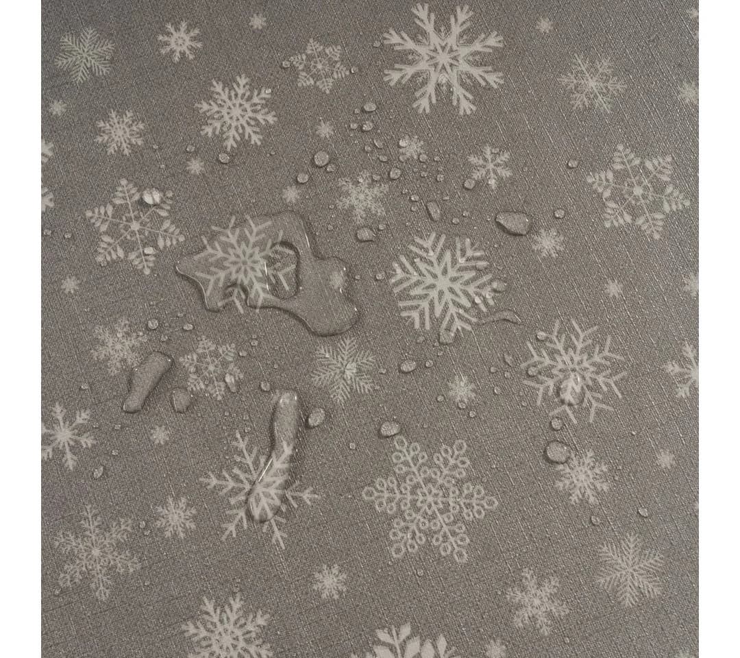 Laro Tischdecke Wachstuch Schneeflocken Silber Weiß - Bild 5