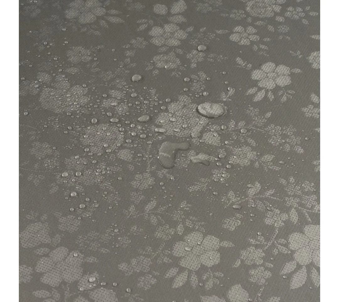 laro Wachstuch-Tischdecke Silber Metallic Blumen Rechteckig - Bild 5