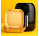 Jungengel Backpapier Airfryer 100 Stück braun rund/quadratisch Bild 2