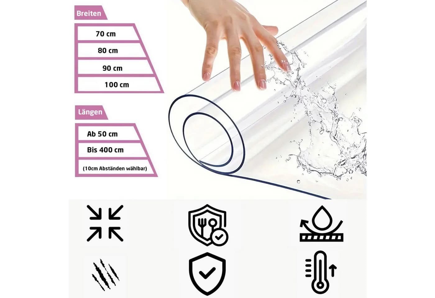 Jungengel Tischdecke PVC Tischfolie Transparent 2mm Schutzfolie Tischschutz Tischmatte - Bild 2