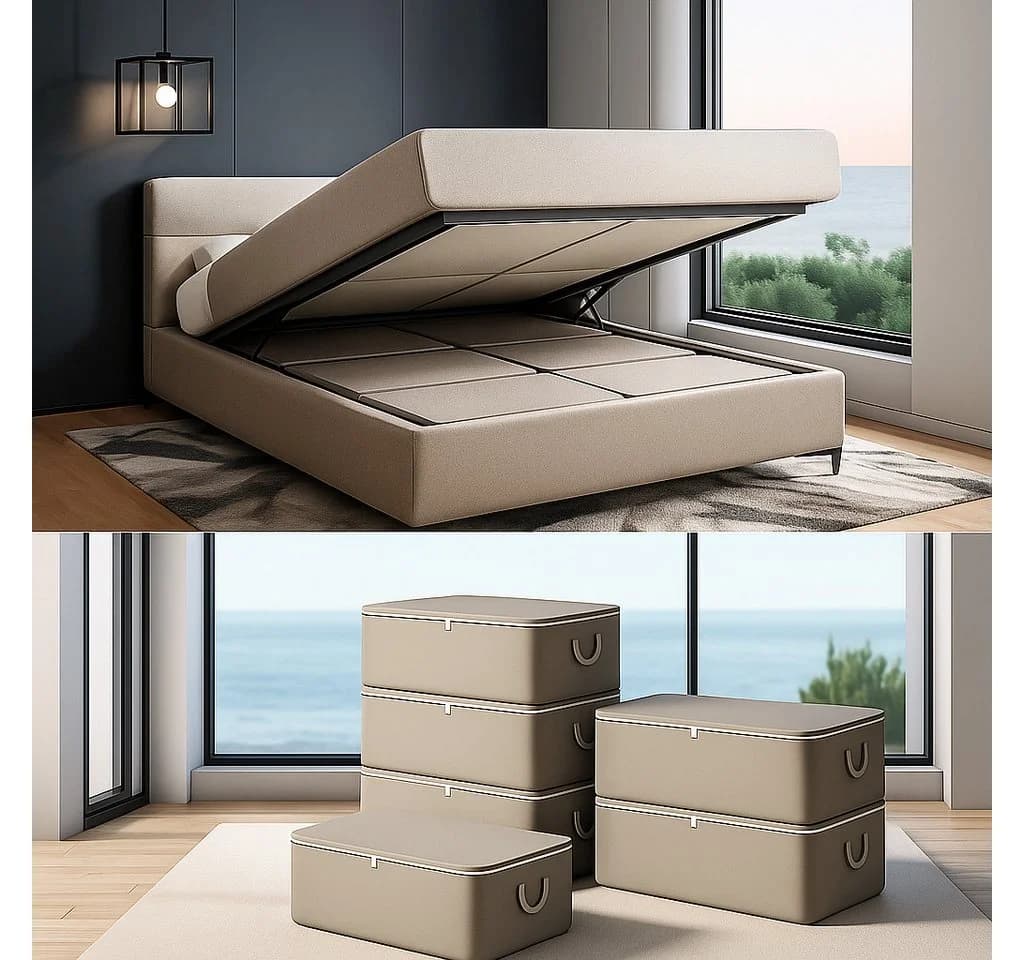 Jungengel Aufbewahrungstasche XL 6'er Set Bettkasten Organizer Grau
