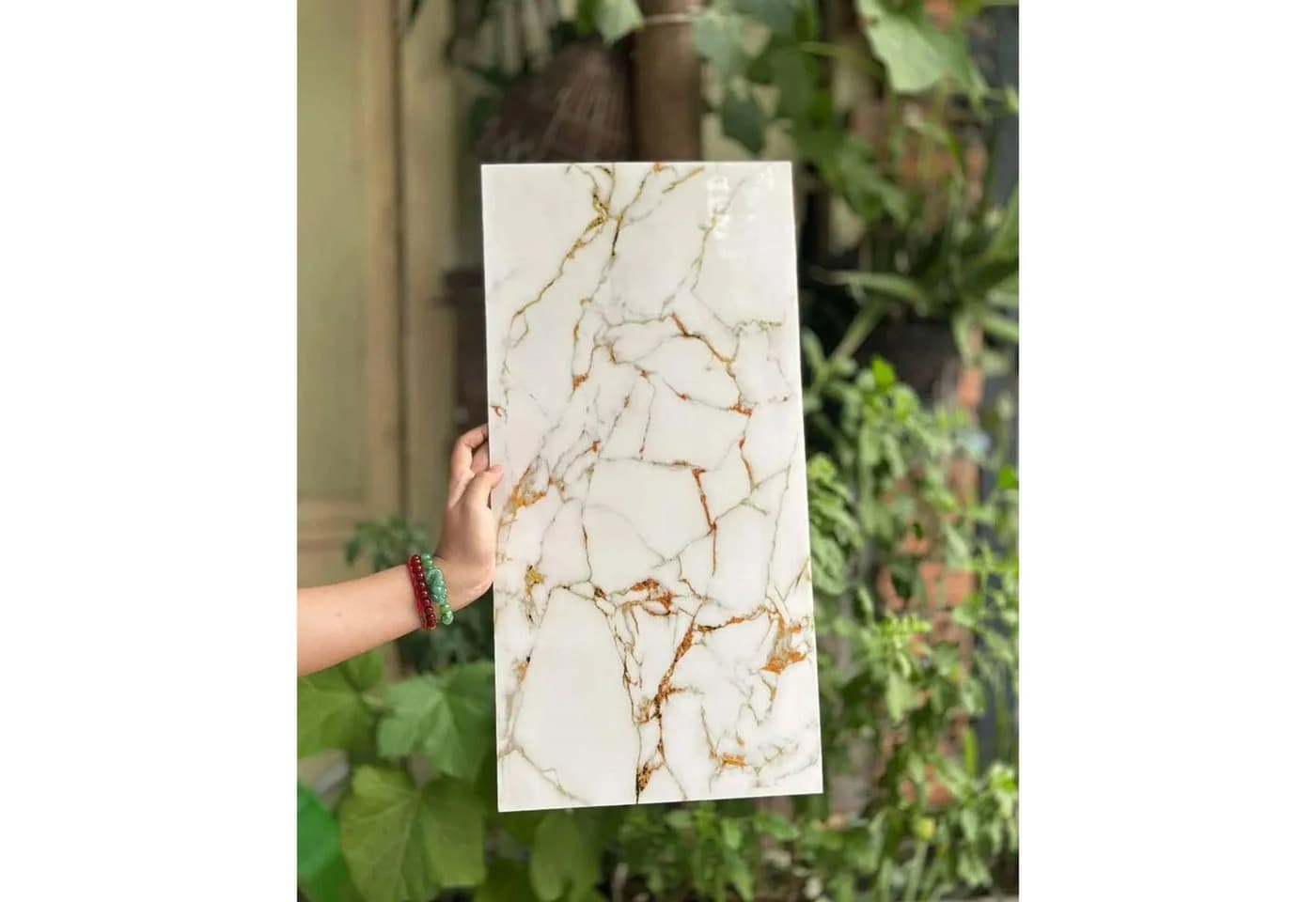 Jungengel Wandpaneel 10'er Set Marmor Weiß Gold Selbstklebend