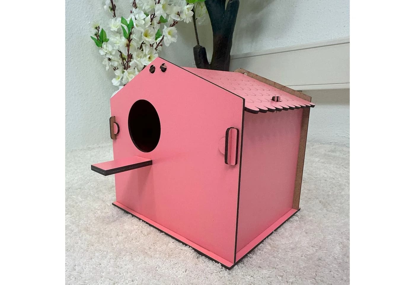 Jungengel Vogelhaus Nistkasten Stecksystem Holz Rosa - Bild 4