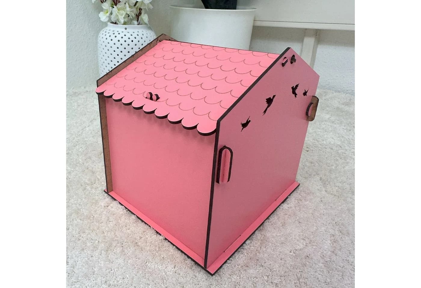 Jungengel Vogelhaus Nistkasten Stecksystem Holz Rosa - Bild 5