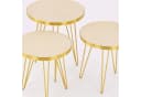 Jungengel Couchtisch-Set 4-teilig Travertin Creme Gold Wohnzimmer Beistelltisch Naturstein Bild 3