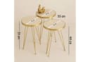 Jungengel Couchtisch-Set 4-teilig Travertin Creme Gold Wohnzimmer Beistelltisch Naturstein Bild 5