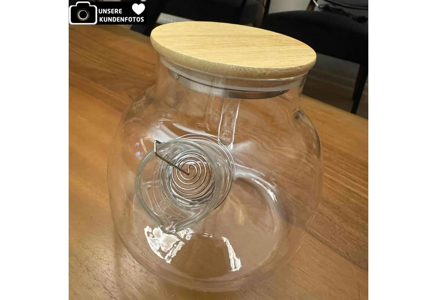 Jungengel Teekanne 1L Glas mit Bambusdeckel und Sieb - Bild 5