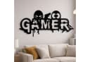 Jungengel Wandbild Gamer Schriftzug Schwarz MDF Holz Deko Bild 3