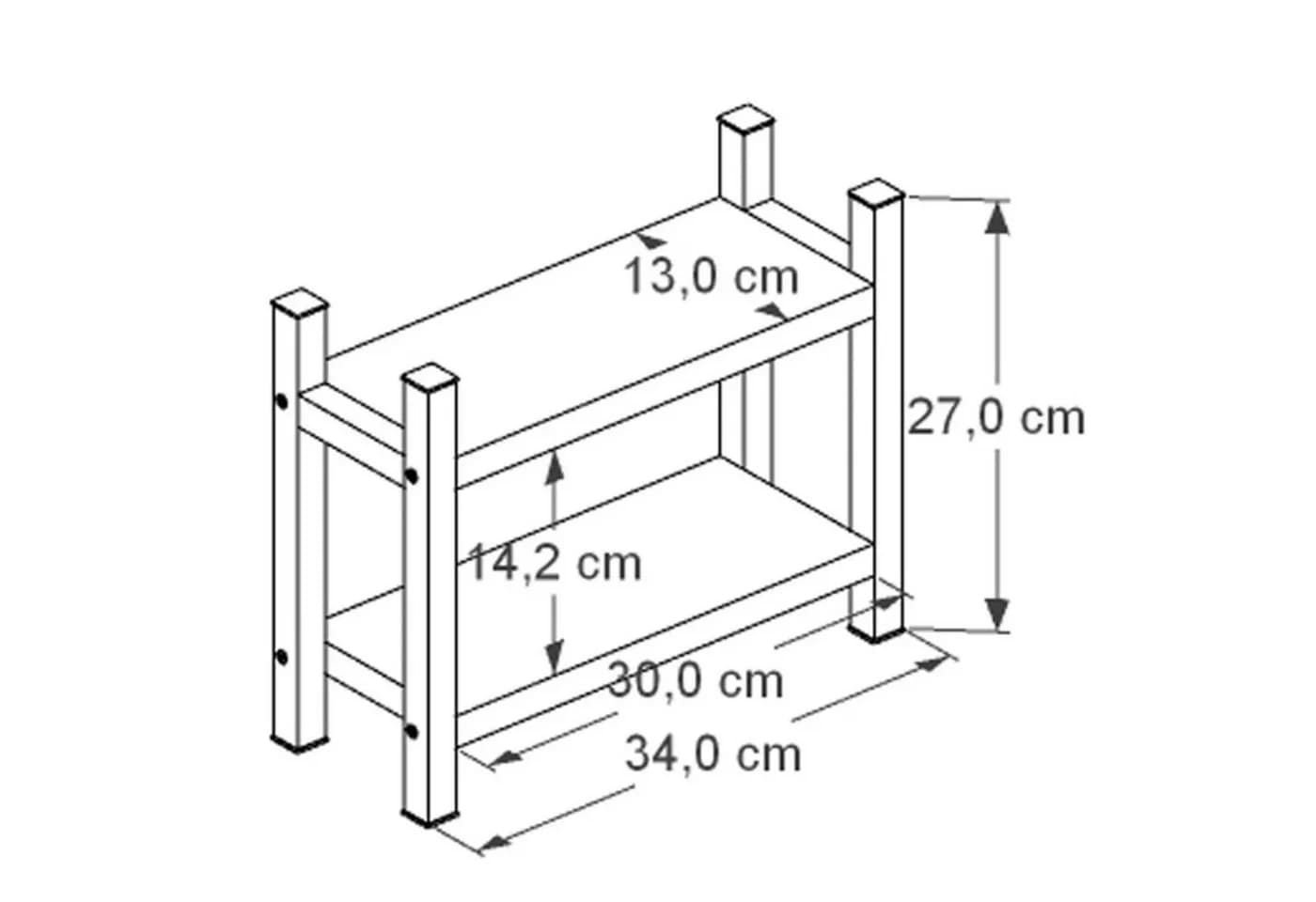 Jungengel Küchenorganizer 2-stufig Schwarz/Braun Metall-Holz - Bild 5