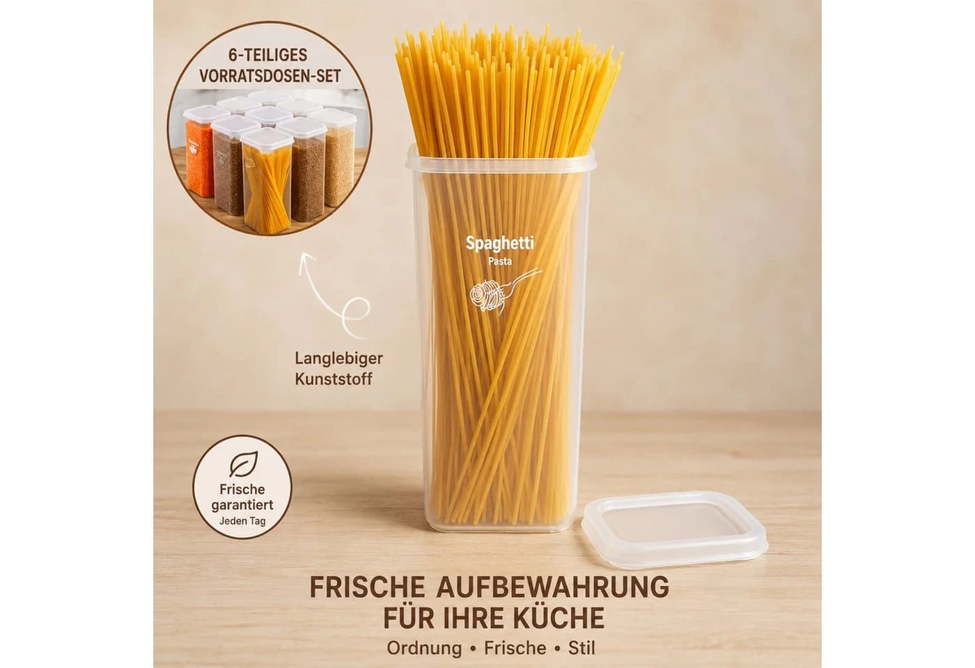 Jungengel Vorratsdosen-Set 6-tlg. 1,7L Transparent BPA-frei - Bild 3