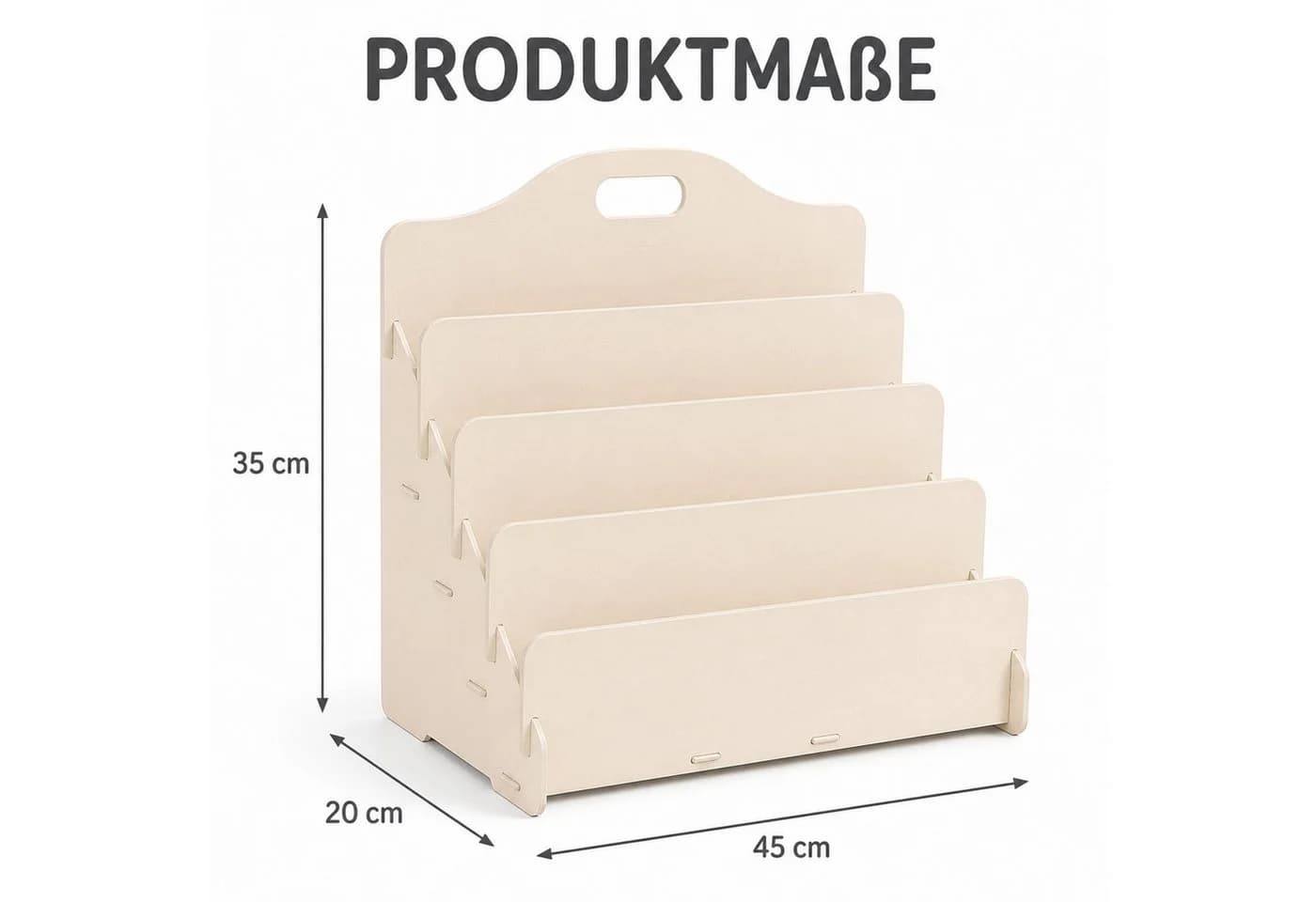 Jungengel Kinder-Bücherregal Montessori Bücherständer Beige - Bild 5