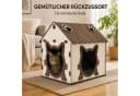 Jungengel Katzenhaus Holz Weiß mit Dach-Stauraum Bild 1