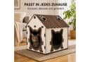 Jungengel Katzenhaus Holz Weiß mit Dach-Stauraum Bild 5