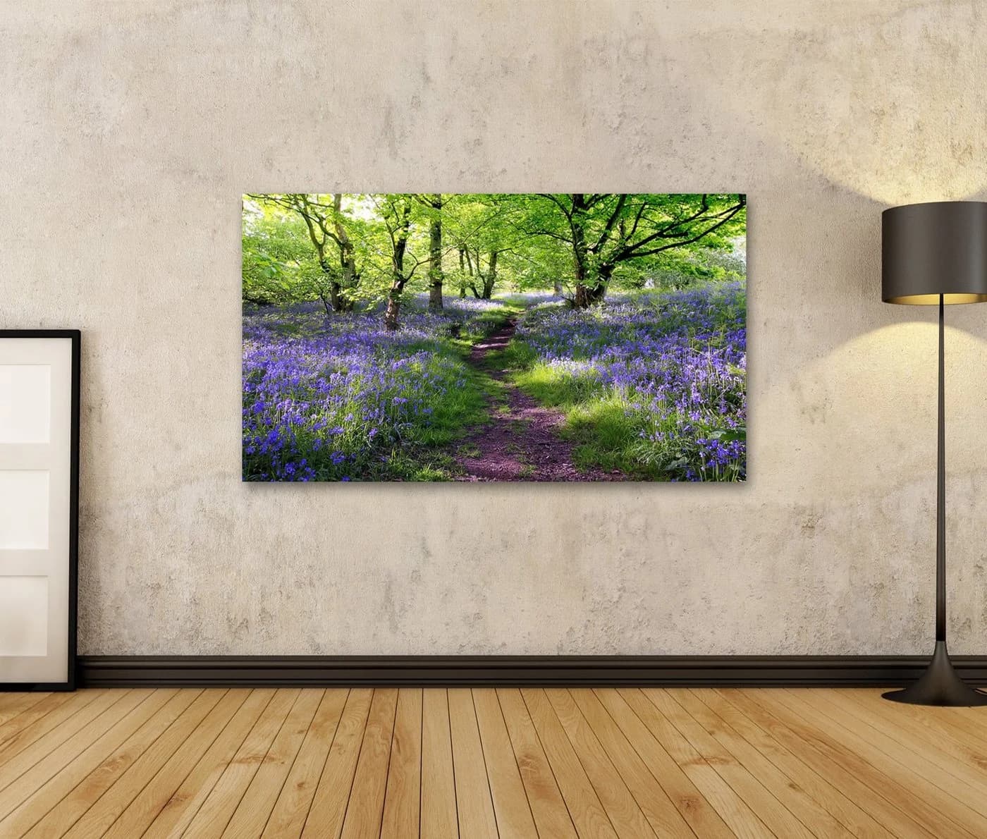 islandburner Leinwandbild Blaue Glocken Schottland 100x57cm
