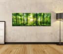 islandburner Leinwandbild Panorama Wald Grün 120x40cm Bild 1