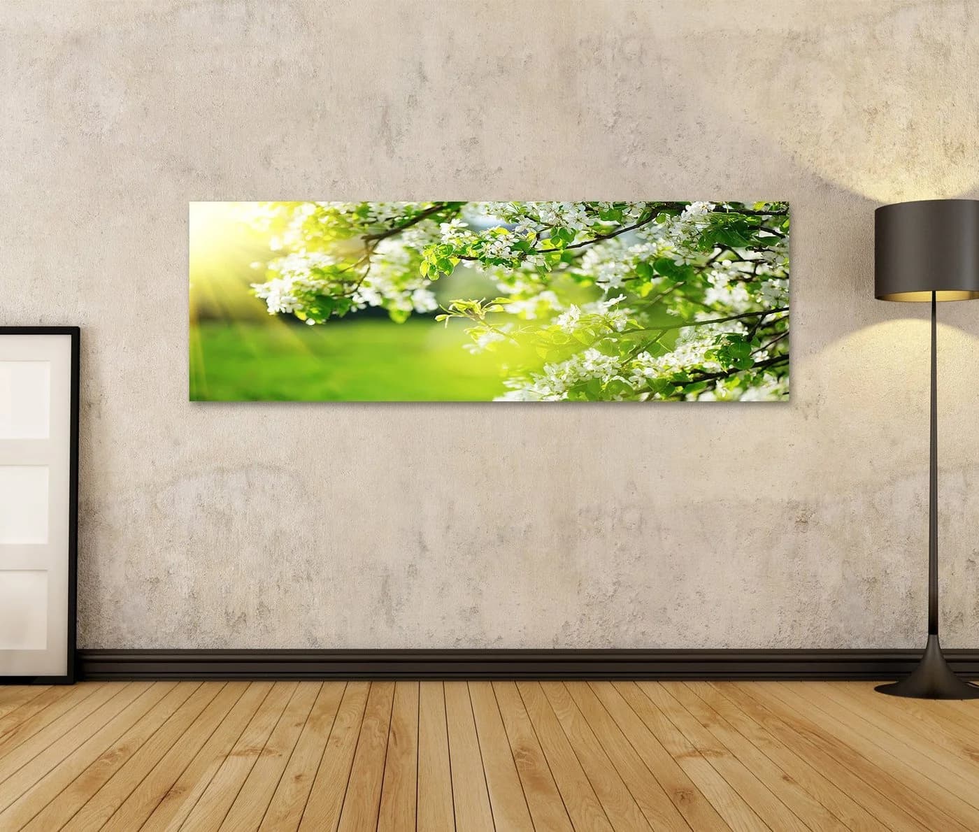 islandburner Leinwandbild Frühling Blüten Naturscene Bunt