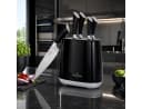 Swiss-Haus Messerblock 6-tlg. Schwarz mit Kochmesser, Santoku & Steakmesser Bild 1