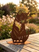 Ferrum Art Design Gartenfigur Katzenmutter Edelrost Metall Bild 1