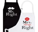 nomsum Kochschürzen 2er Set mit Weingläsern und Weinöffner Mr. & Mrs. Bild 5