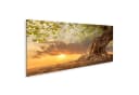 islandburner Leinwandbild Baum Sonnenuntergang Orange Panorama Bild 2