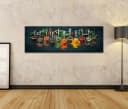 islandburner Leinwandbild Bunt Kräuter Gewürze Kochen Panorama 120x40cm Bild 1