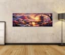 islandburner Leinwandbild Gelassenes Japan Kirschblüten Panorama 120x40cm Bild 1