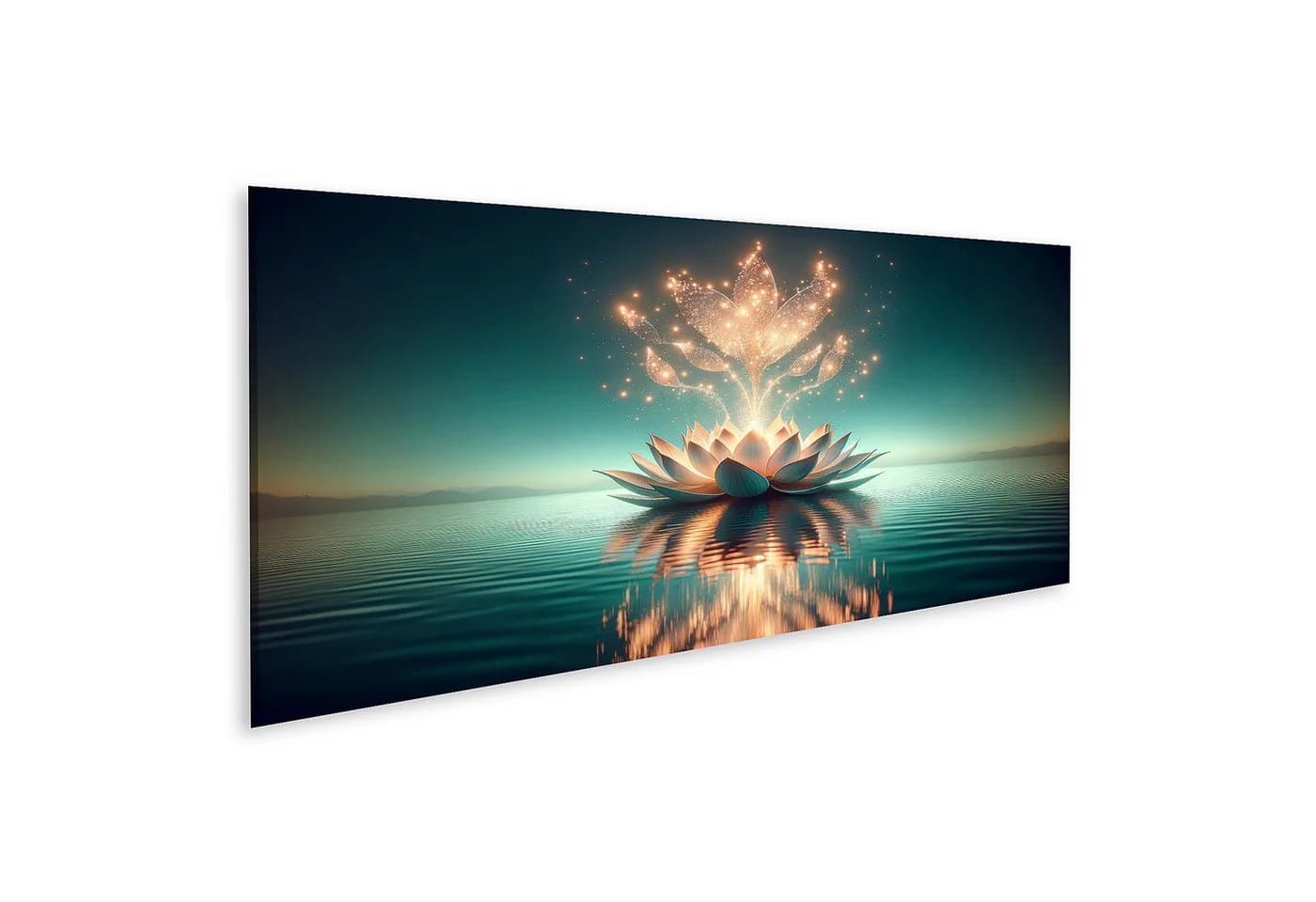 Islandburner Leinwandbild Leuchtende Lotusblüte auf ruhigem Wasser - Bild 2