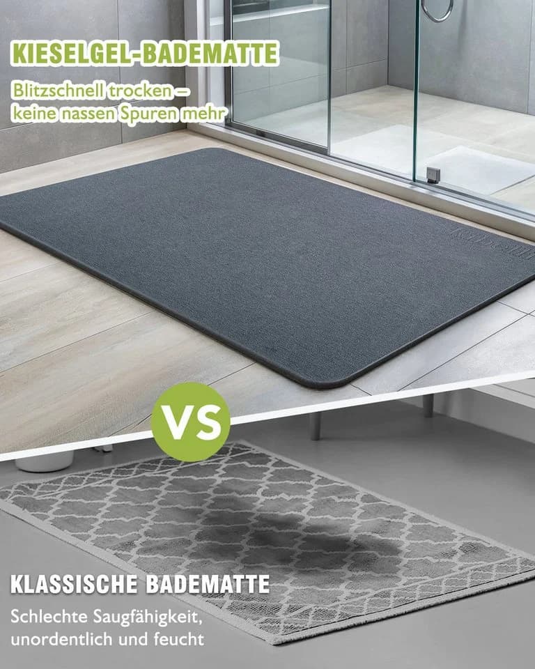 Ribelli Kieselgur Badematte Rutschfest 60x39cm - Bild 5