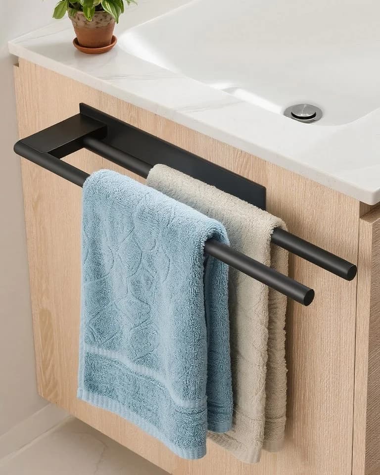 Ribelli Handtuchhalter Doppel Edelstahl Schwarz - Bild 2