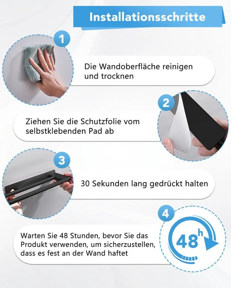 Ribelli Handtuchhalter Doppel Edelstahl Schwarz - Bild 5