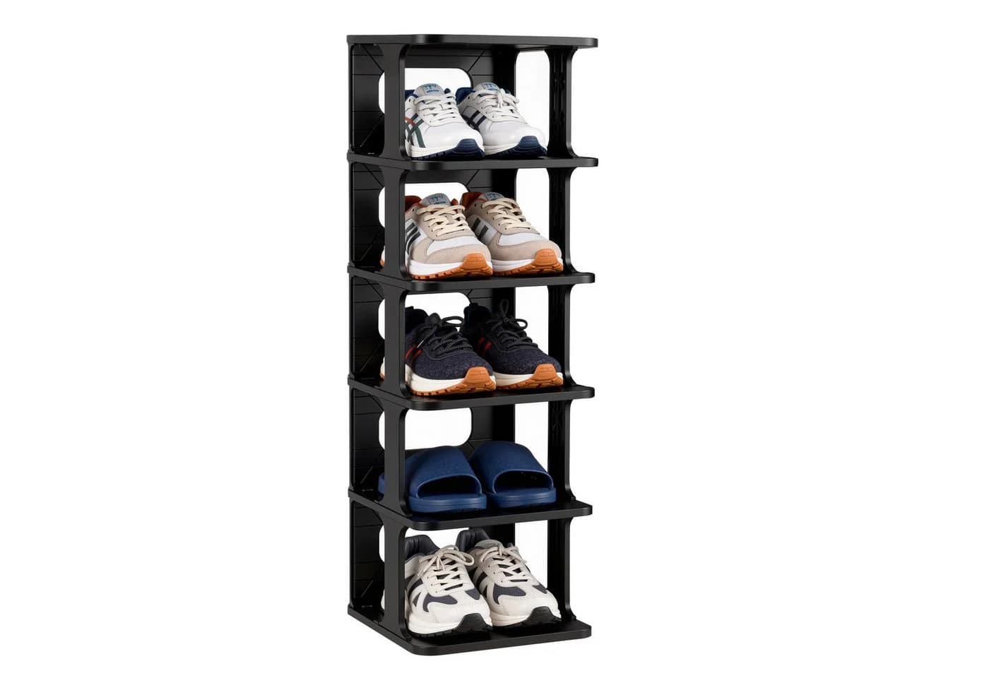 Ribelli Schuhregal 6 Ebenen Stapelbar Kunststoff Schuhablage - Bild 2