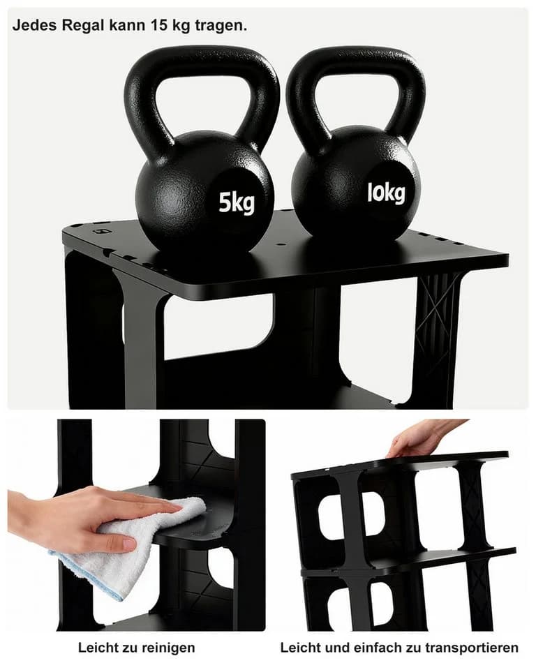 Ribelli Schuhregal 6 Ebenen Stapelbar Kunststoff Schuhablage - Bild 4