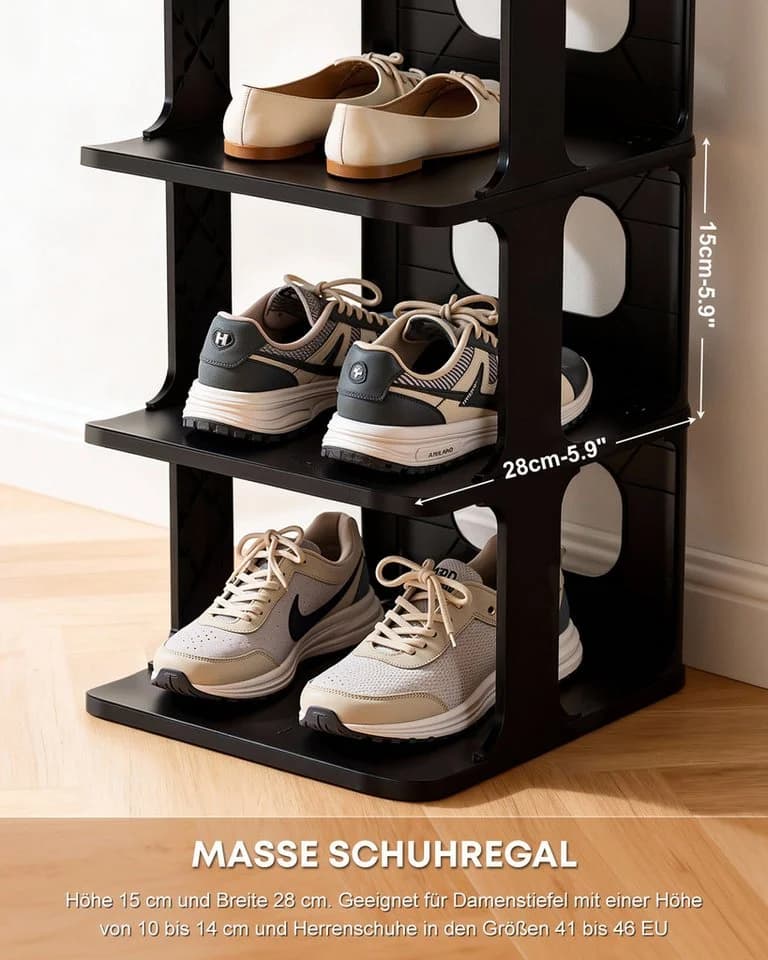 Ribelli Schuhregal 6 Ebenen Stapelbar Kunststoff Schuhablage - Bild 5