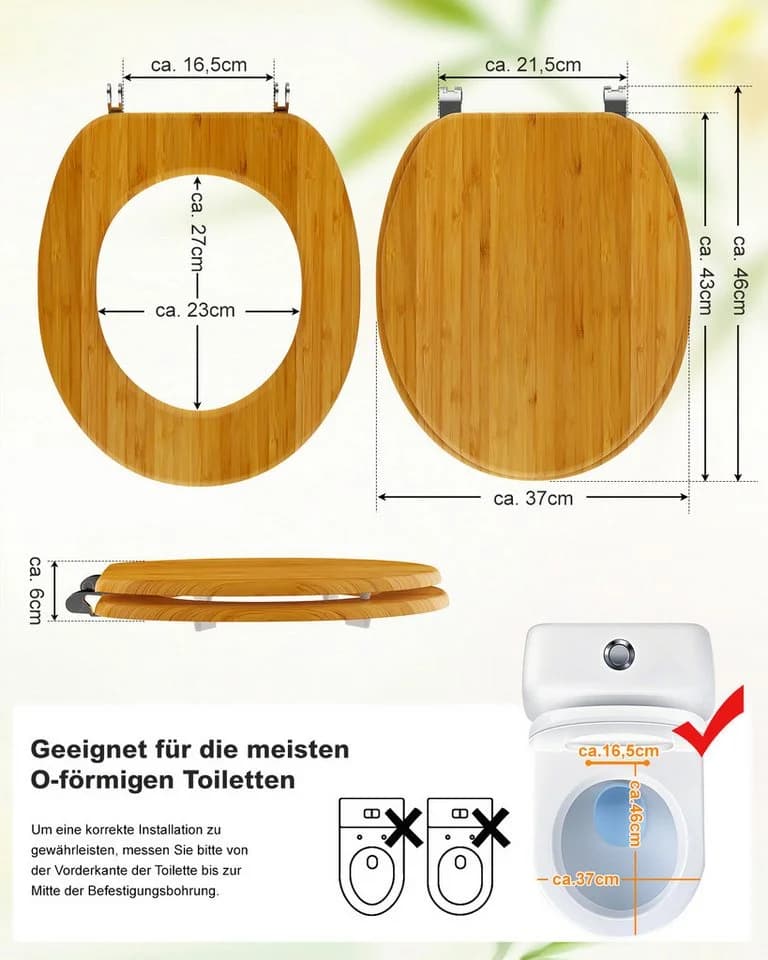 Ribelli WC-Sitz mit Absenkautomatik O-Form ca. 46 x 37 cm - Bild 3