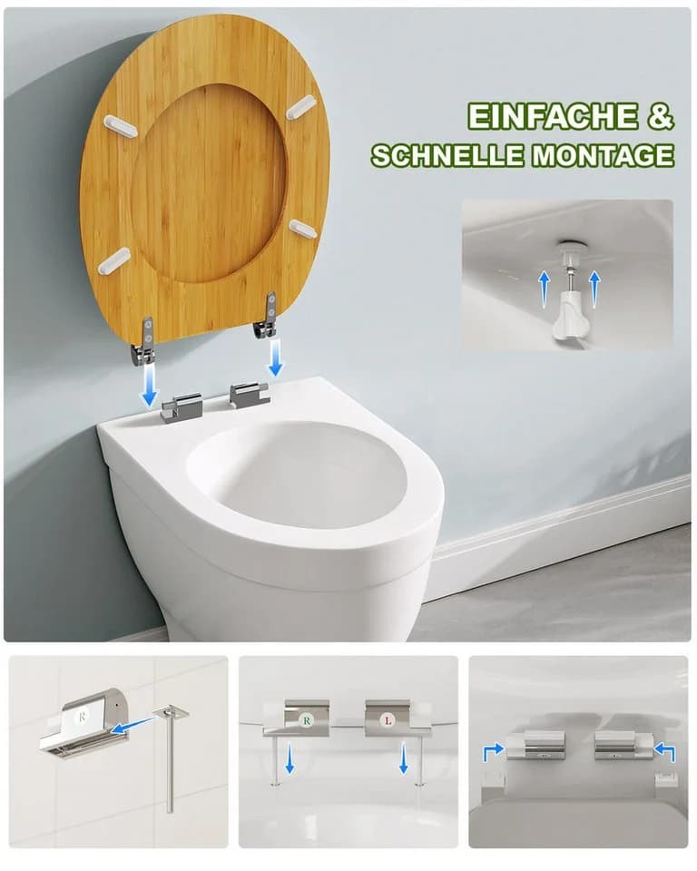 Ribelli WC-Sitz mit Absenkautomatik O-Form ca. 46 x 37 cm - Bild 5