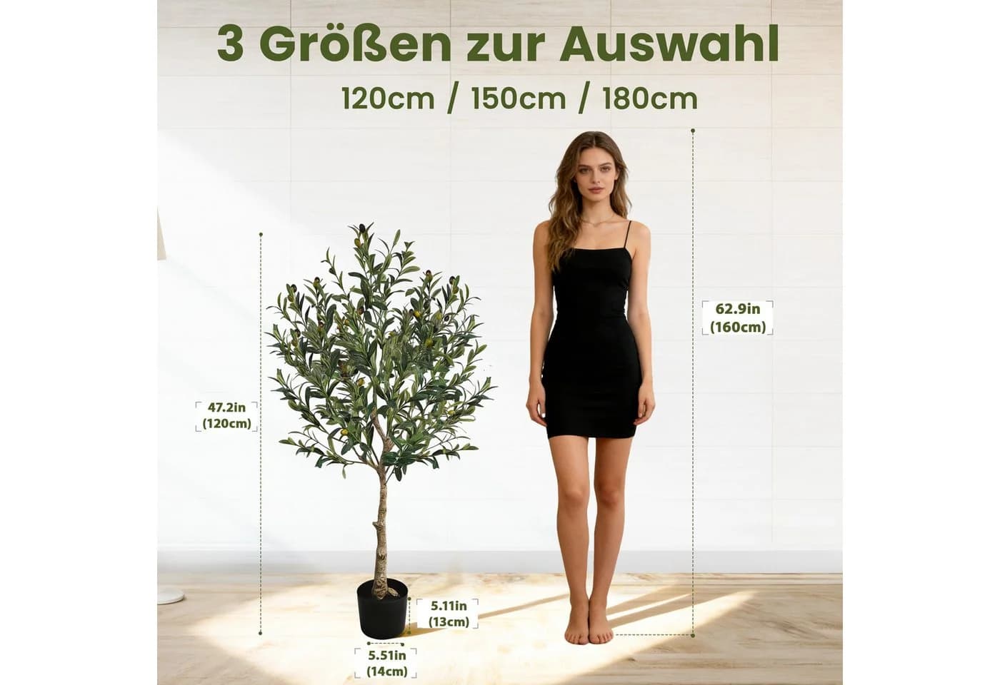 Kunstbaum Künstliche Olivenbaum Kunststoffpflanze Ribelli