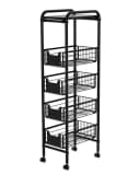 Ribelli Servierwagen Schwarz 5 Ebenen Rollen Schublade Bild 1