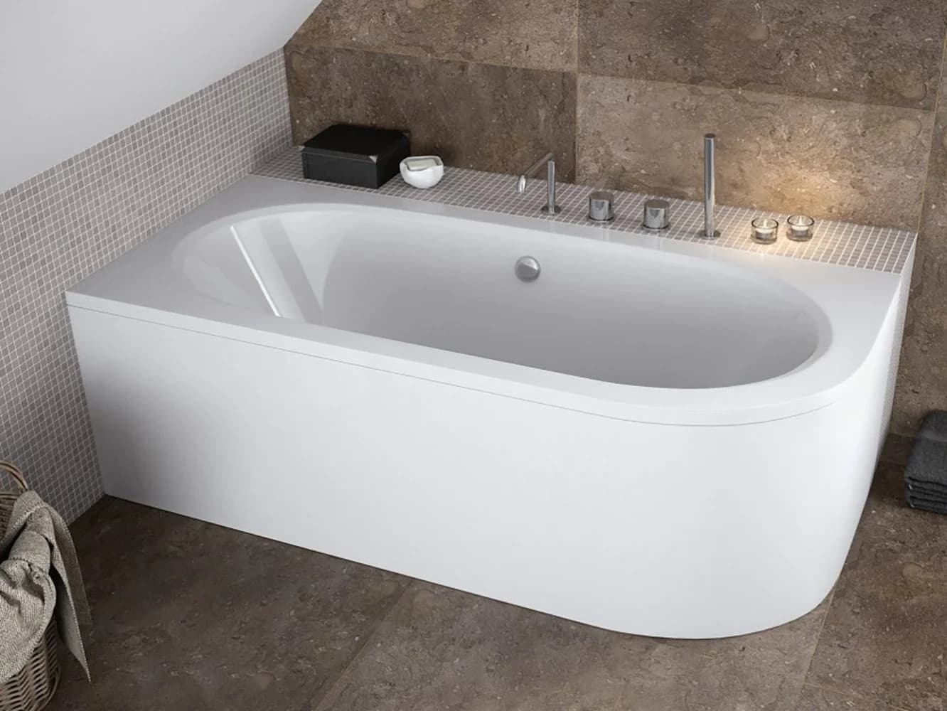 KOLMAN Eckbadewanne Avita 180x80 Acryl Weiß mit Ablaufgarnitur & Füße GRATIS - Bild 2