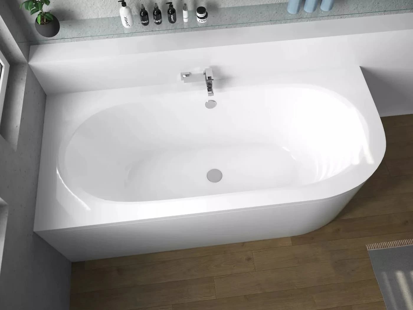 KOLMAN Eckbadewanne Avita 180x80 Acryl Weiß mit Ablaufgarnitur & Füße GRATIS - Bild 3