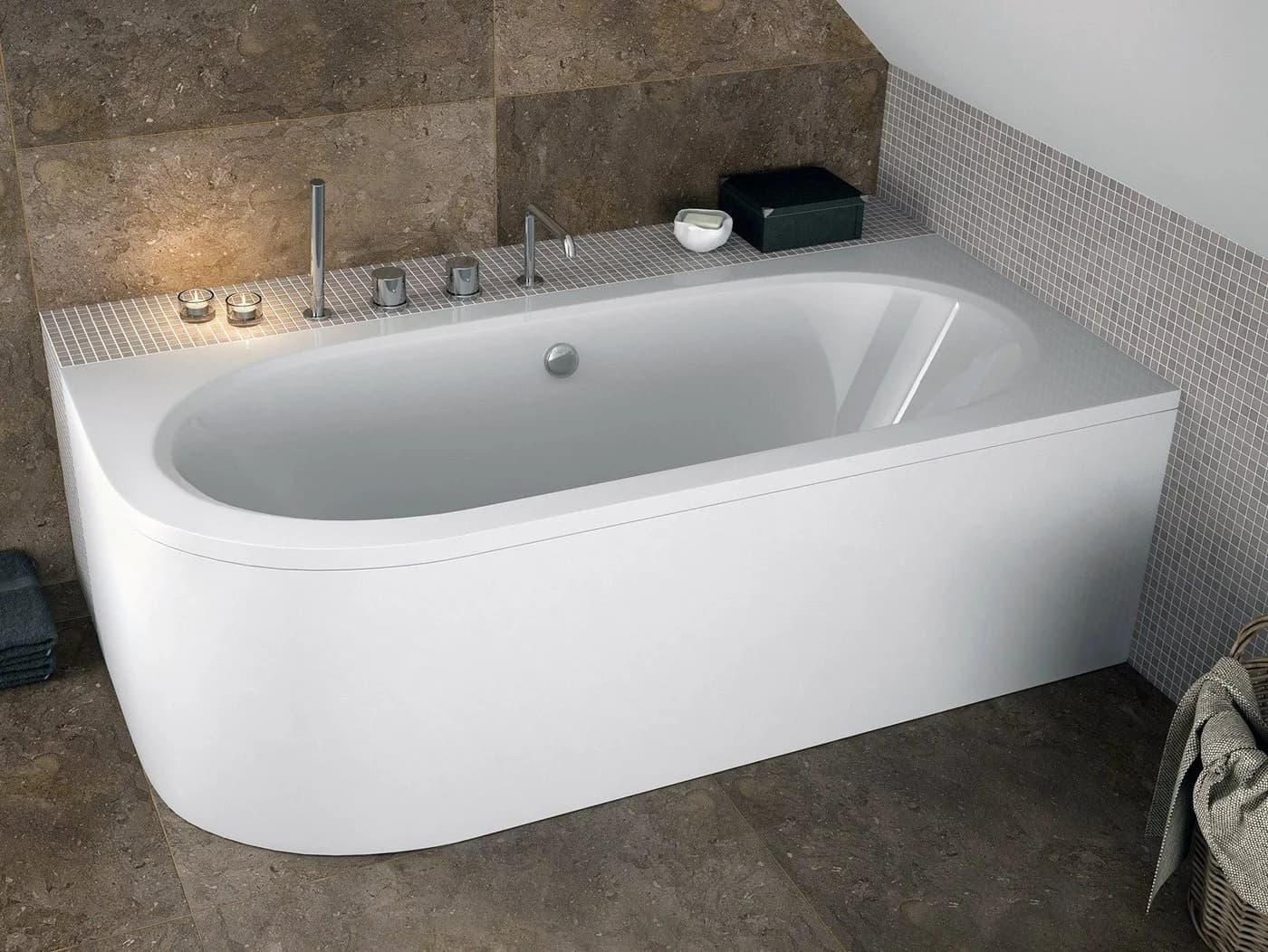 KOLMAN Eckbadewanne Avita 180x80 Acryl Weiß