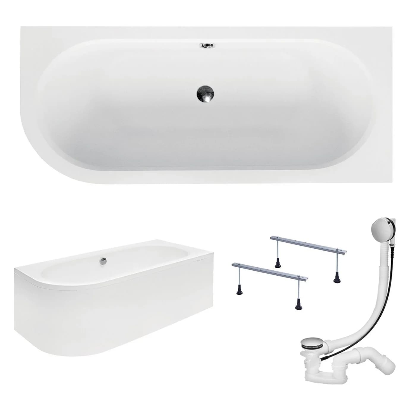 KOLMAN Eckbadewanne Avita 180x80 Acryl Weiß - Bild 2