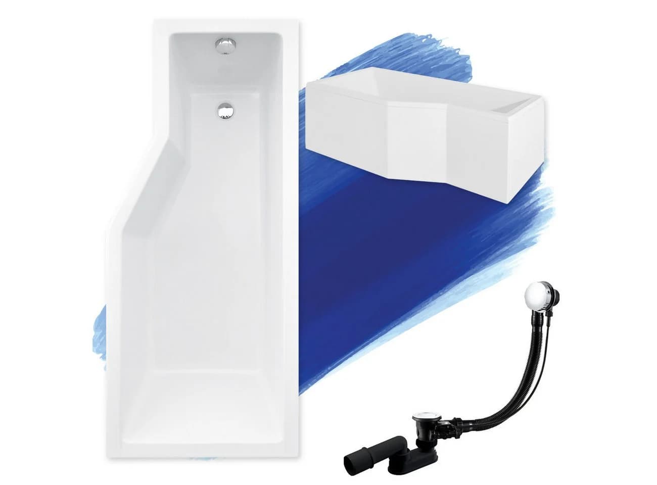 KOLMAN Eckbadewanne Integra 150x75 Acryl Weiß