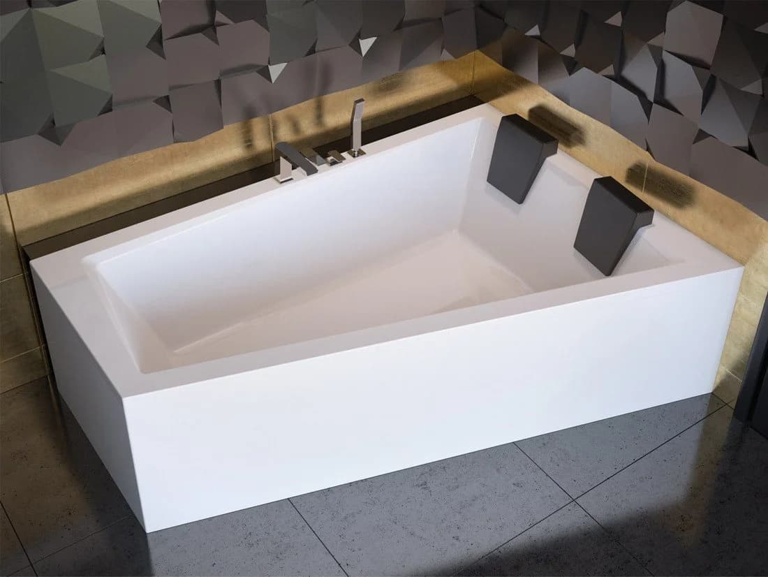 KOLMAN Eckbadewanne INTIMA 170x125 Acryl Weiß mit Ablaufgarnitur - Bild 2