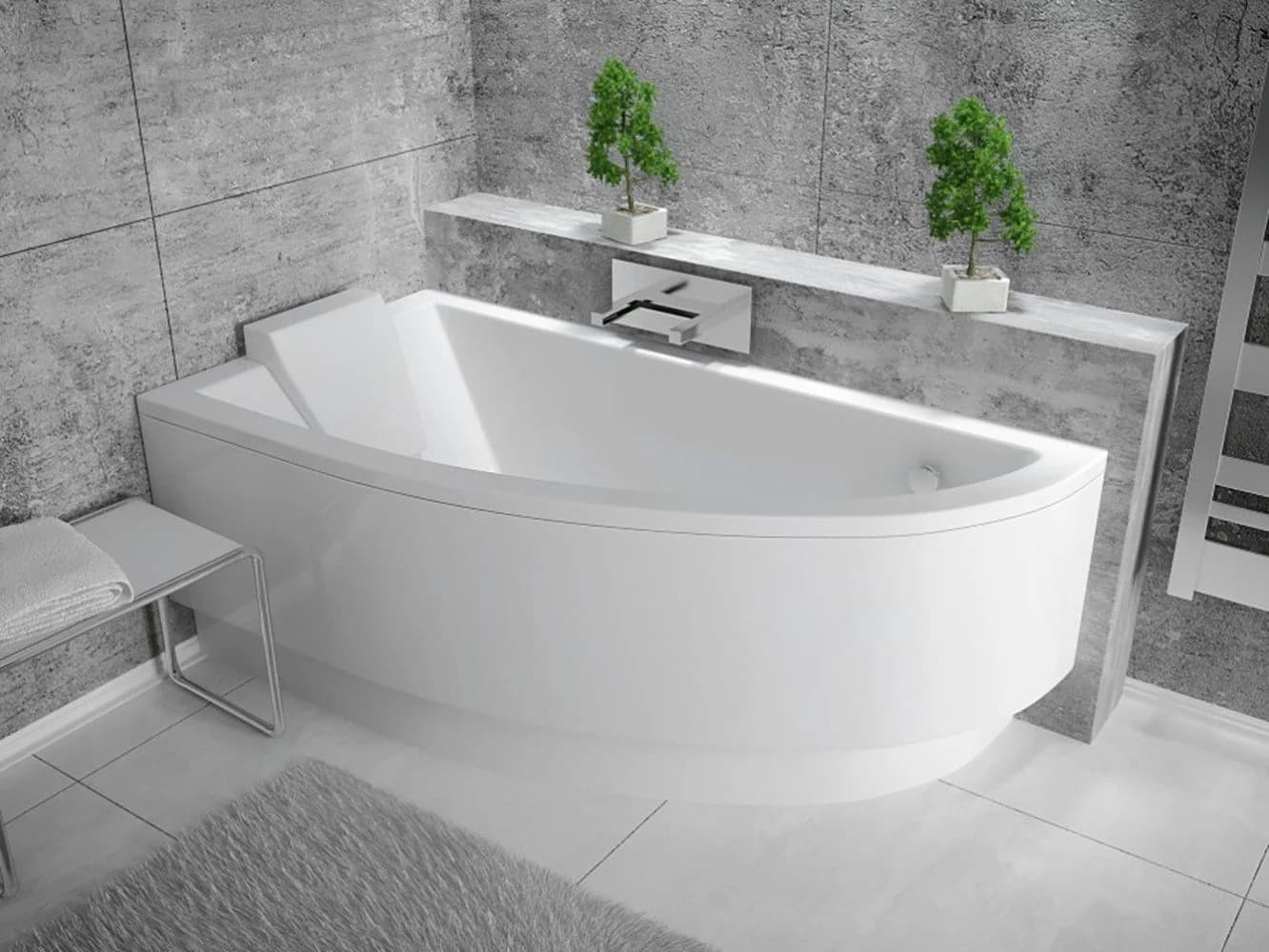 KOLMAN Eckbadewanne Praktika 140x70 cm Acryl Weiß - Bild 2