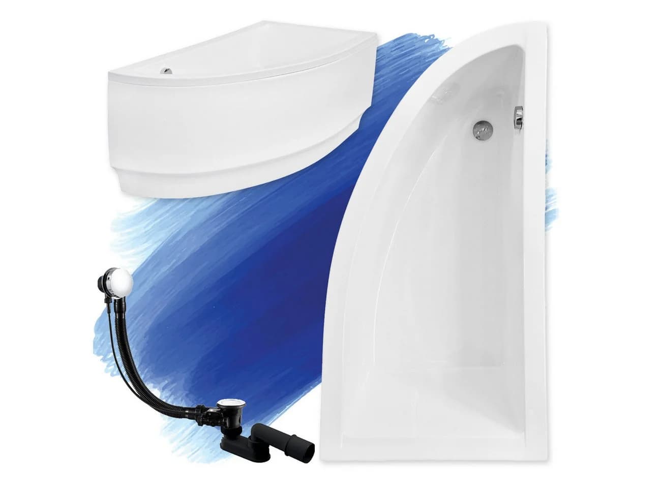 KOLMAN Eckbadewanne Praktika 150x70 Acryl Weiß - Bild 1